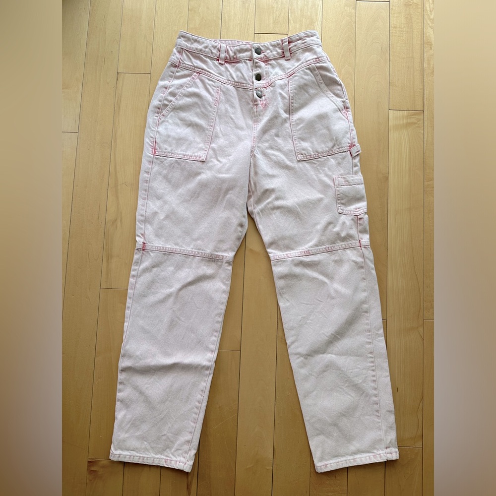Pink ba&sh High Waisted Jeans in Size 4